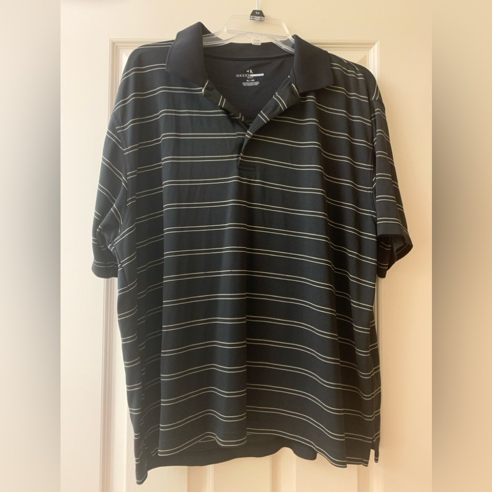 Grand Slam Golf Black & Tan Striped Polo